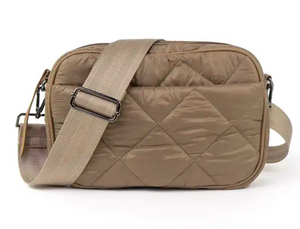 Tan Quilted Crossbody