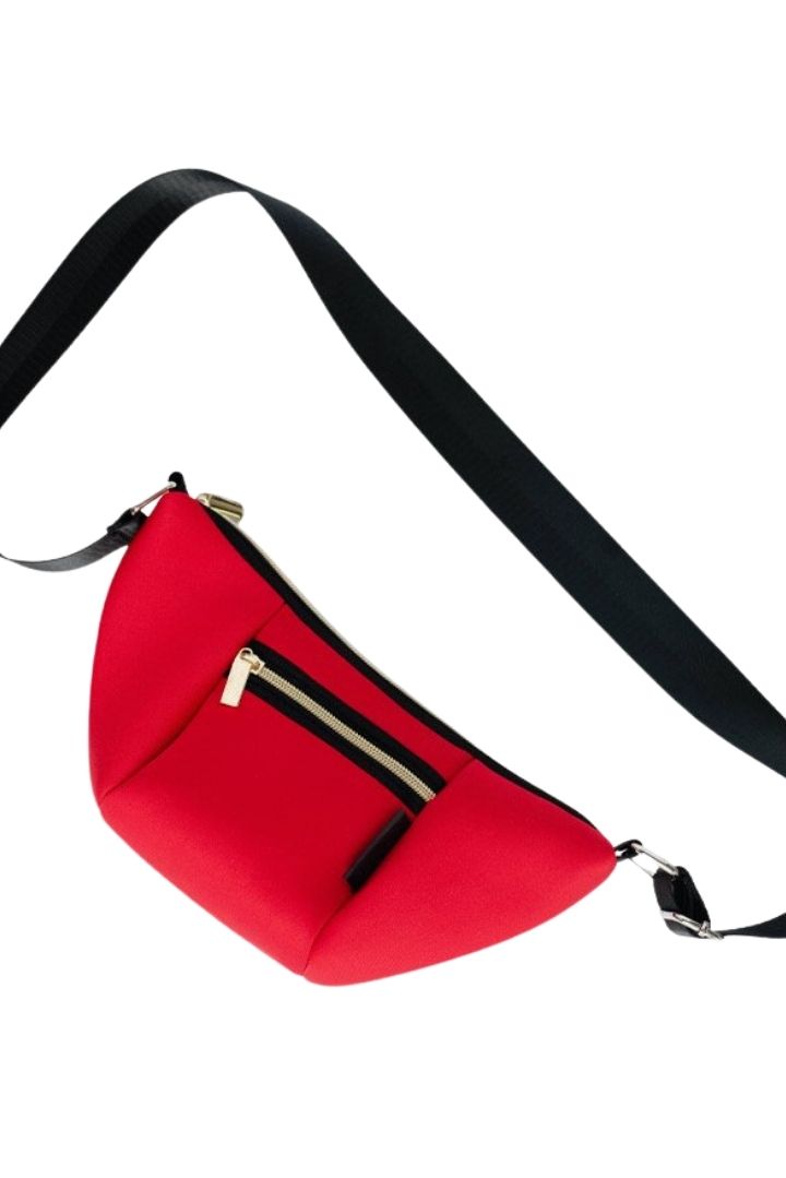 Red Neoprene Crossbody Bag